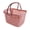 Pink, variant on Plastic Market Basket with Handles for Shopping, Picnic, and More