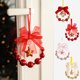 thumbnail image 1 of Colgantes De Plástico 1 paquete de corona navideña con lazos y bolas para puerta de coche, decoración navideña, 5,5 pulgadas, rosa, rojo y multicolor JASKFLY, 1 of 8