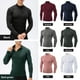 thumbnail image 5 of TFixol Camisa deportiva para hombre polar cálido elástico ceñido al cuerpo cuello alto largo, 5 of 8