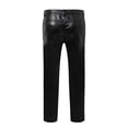 thumbnail image 4 of Men's PU Leather Casual Pants Slim Fit Comfortable Trousers for Party Sportswear Stylish Motorcycle Fashion Men's Pants Relaxed Fit Dress Navy Stretch Waist, 4 of 7