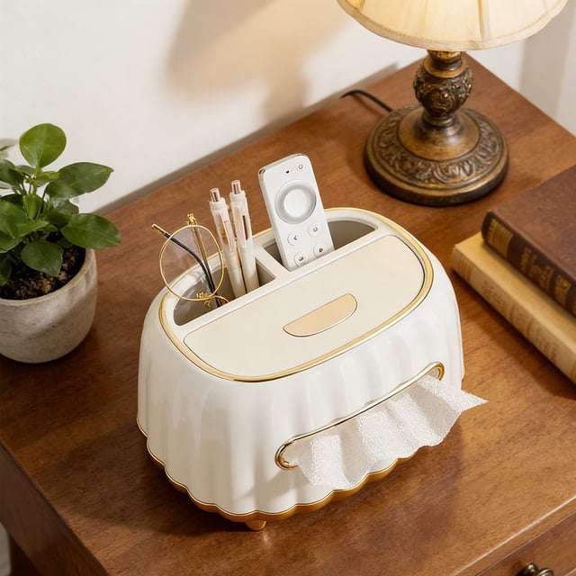 BotaniNest Ensemble de Rangement pour Essuie-Tout Porte-Essuie-Tout Rangement de Bureau avec Papeterie Stylo Télécommande Essuie-Tout Ménage Salle à Manger