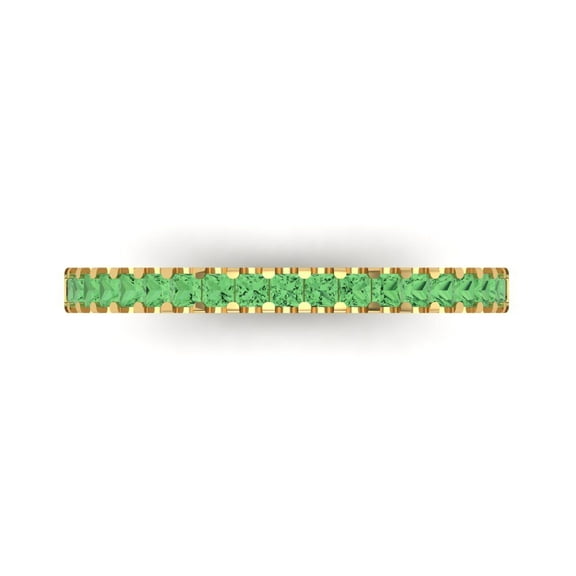 0.285 ctw Wedding Band for Women - 18K Yellow Gold Simulated Green Diamond Stackable Eternity Ring