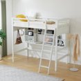 thumbnail image 6 of Ktaxon Twin Size Loft Bed with Desk, Wooden Loft Bed with Shelves, Ladder, for Kids Teens Adults (White), 6 of 14
