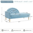 thumbnail image 3 of Chaise Longue with High-Density Sponge Arched Back & Right Armrest, Comfy Cushion, Sturdy Wood Frame, Up to 660 lbs Capacity, Linen Fabric, Ideal for Living Room, Study, and Bedroom, Light Blue, 3 of 13
