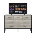 thumbnail image 5 of Miekor Furniture Wood Dresser with 7 Drawers, Wooden Storage Closet for Bedroom, Solid Clothes Cabinet with Sturdy Steel Frame, 48.58"W×15.75"D×31.22"H, 48 inch, Rustic Grey B5A3452, 5 of 9
