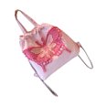 thumbnail image 4 of Shoulder Messenger Bag Butterflies Pattern Large Capacity Chain Straps Women Cloth Bag Pink Free Size, 4 of 8