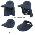 thumbnail image 4 of UPF 50+ Men's and Women's Sun Fishing Hat, Wide Brimmed Hat with Detachable Face and Neck Cap/Navy Blue, 4 of 8