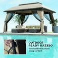 thumbnail image 4 of Barara King Gazebo, Outdoor Canopy Shelter,10' x 13' Patio Gazebo with Netting & Curtains, Vented Roof, Beige, 4 of 13