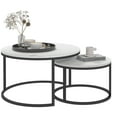 thumbnail image 1 of HOMCOM Nesting Tables, Coffee Tables Set of 2 with Faux Marbled Top, 1 of 10
