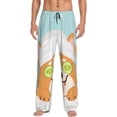 thumbnail image 2 of Picia Corgi With Towel Ans Slice Cucumber Mens Soft Woven Cotton Elastic Waistband Sleep Pajama Pant Lounge Sleep Pant With Pockets And Drawstring-XX-Large, 2 of 9