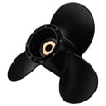 thumbnail image 2 of Outboard Propeller 58100-93723-019 For 8-20Hp 9 1/4 X 9 Aluminum Alloy 3 Blade Black 10 Spline Tooth R Rotation,1 x Outboard Propeller,Black, 2 of 5