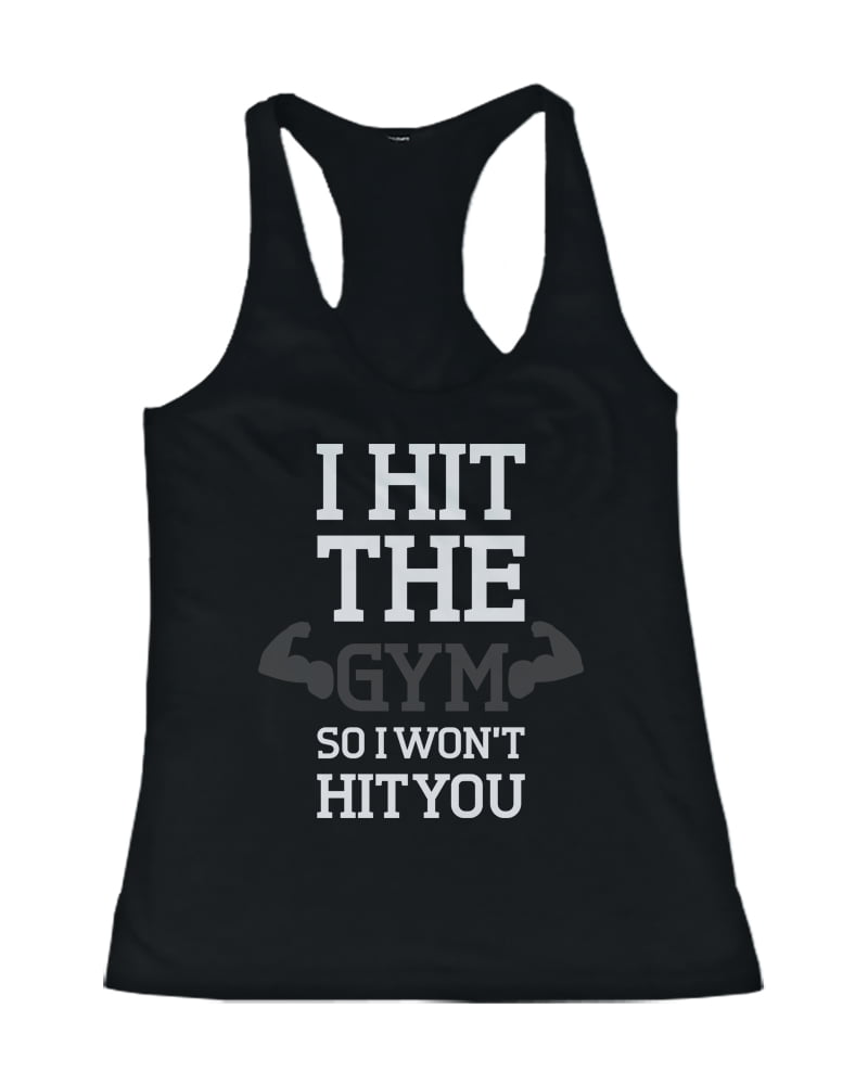I Hit the Gym Women's Funny Workout Tank Top Fitness Sleeveless Gym Tanktop  