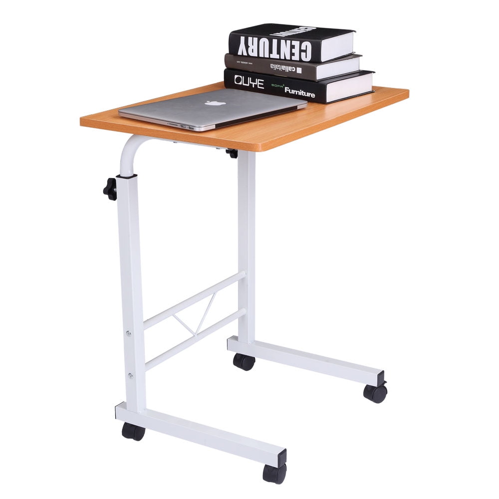 Kepooman Side Table with Wheels, Laptop Desk for Bed Sofa, TV Tray Removable Side Snack End Couch Console Table for Living Room, Home, Office, Wood Color Kepooman Side Table with Wheels, Laptop Desk for Bed Sofa, TV Tray Removable Side Snack End Couch Console Table for Living Room, Home, Office, Wood Color