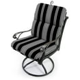 thumbnail image 4 of Jordan Manufacturing 45" x 22" Reeder Black Stripe Rectangular Outdoor Chair Cushion with Ties and Hanger Loop, 4 of 13