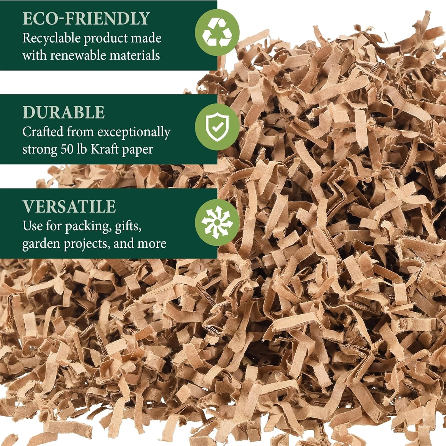 Garden Products Confetti Cut Kraft Paper Shred Filler, Recyclable Packing for Packaging, Shipping, Moving, Cushioning, Gift Baskets, Gift Wrapping, Holidays, and Crafts, 10 lb