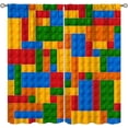 thumbnail image 1 of Building Block Toy Curtains，Abstract Contour Colorful Plastic Toy Brick Geometric Print Pattern Window Drapes for Boys Girls Bedroom Playroom Living Room Set 2 Panels,52x84 Inches, 1 of 8