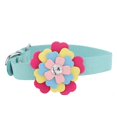 thumbnail image 1 of Microfiber Pet Dog Cat Collar Dog Training Collar with Colorful Petal(Blue XS), 1 of 1