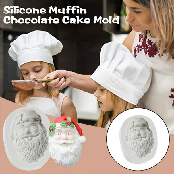 Moule en silicone de Noël Père Noël d'Agiferg pour la forme ronde de savon  de pudding de gâteau au chocolat 