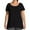 Black, variant on XVJRHAK Oversized Tees Women's Plus Size Summer Solid Multi Color Slub Crochet Trim Tunic Top Short Sleeve(Black,XXXXL)