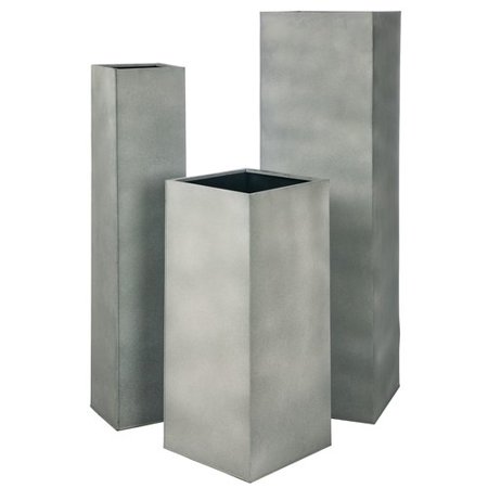 Church Planters - 17 Stories Church Large Pedestal Metal 3 Piece Pot Planter Set