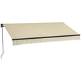 thumbnail image 2 of Outsunny&nbsp;12' x 10' Patio Retractable Awning Sunshade Shelter Beige & White, 2 of 9
