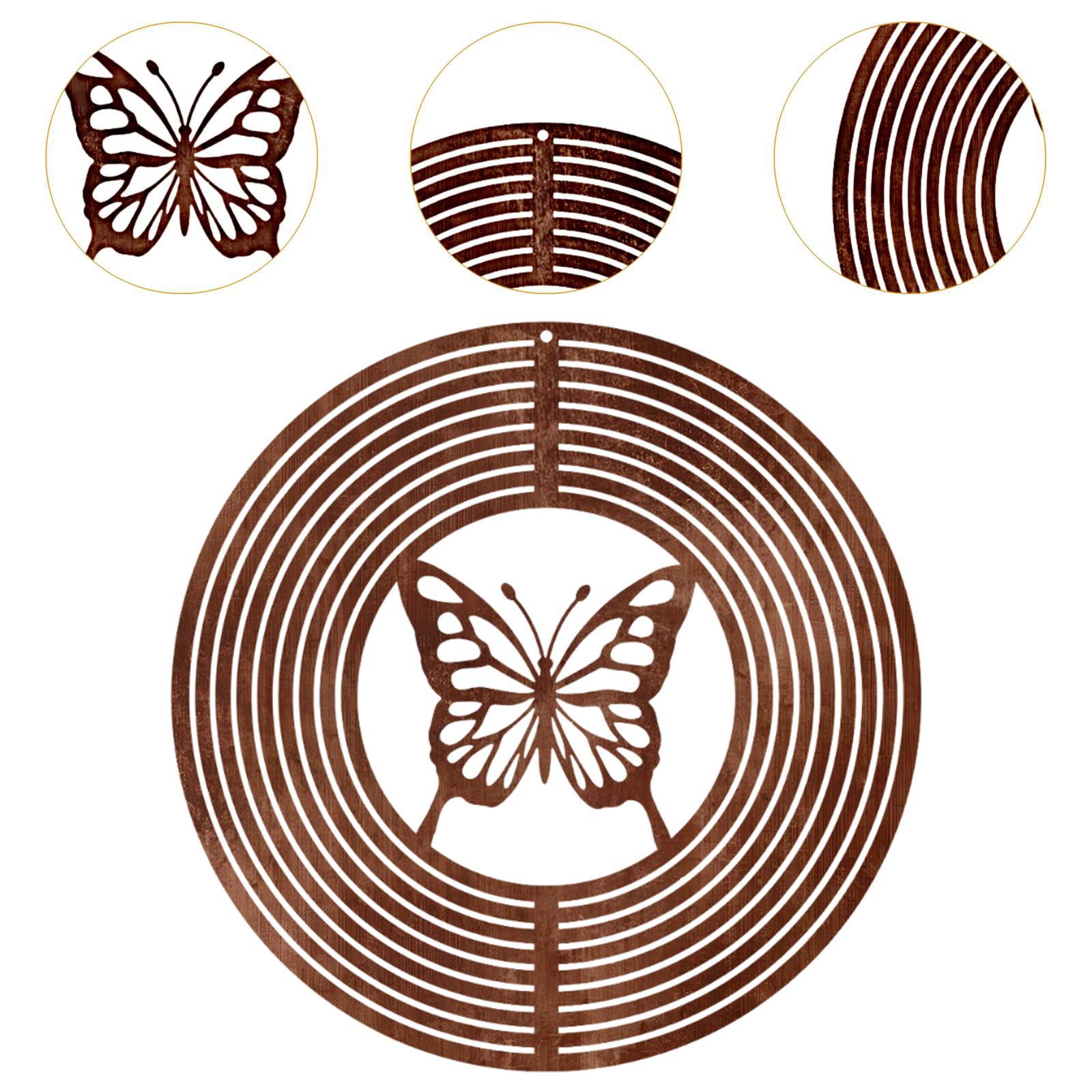 Dualoai Wind Chime Hanging Decorative Pendant Handcrafted Windchime Wind Chime Bell for Yard Women Men Outdoor Indoor Patio Decor Butterfly