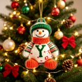 thumbnail image 7 of romoty Personalized Letter Y Snowman Christmas Ornament, 3.15 in Acrylic Monogram Initial Knit Snowman Pendant with Cord for Xmas Tree Wreath Mantel Decor Kids Stocking Stuffer Gift, 7 of 7