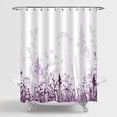 thumbnail image 2 of Purple Floral Shower Curtain, Lavender Ombre Wild Flowers Fabric Shower Curtain, Abstract Plant Leaves Shadow White Backdrop Botanical Waterproof Shower Curtains for Bathroom, 72x72, 2 of 6