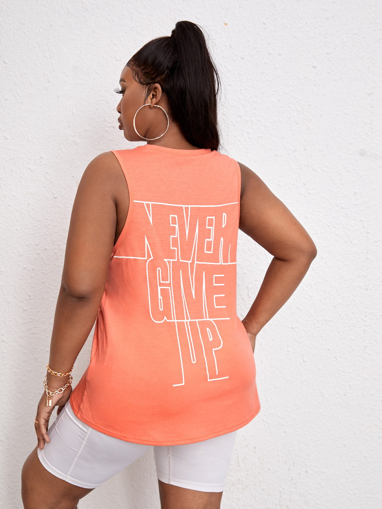 Softness Slogan Graphic Sports Tank Top 