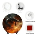 thumbnail image 4 of Easygdp Fiery Dragon Of Chaos Bone China Decorative Plate Ceramic Dinner Plates Art Crafts with Display Stand-6in, 4 of 6