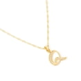 thumbnail image 1 of Dije inicial Letra Q Ametrinaa con Zirconias y cadena chapa oro 18K MPDC0004-Q, 1 of 5