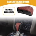 thumbnail image 2 of Unique Bargains 1 Pc Car Shift Knob Cover -  Automatic Car Knob Gear Sticky Protector Decorative - Faux Leather Wine Red, 2 of 7