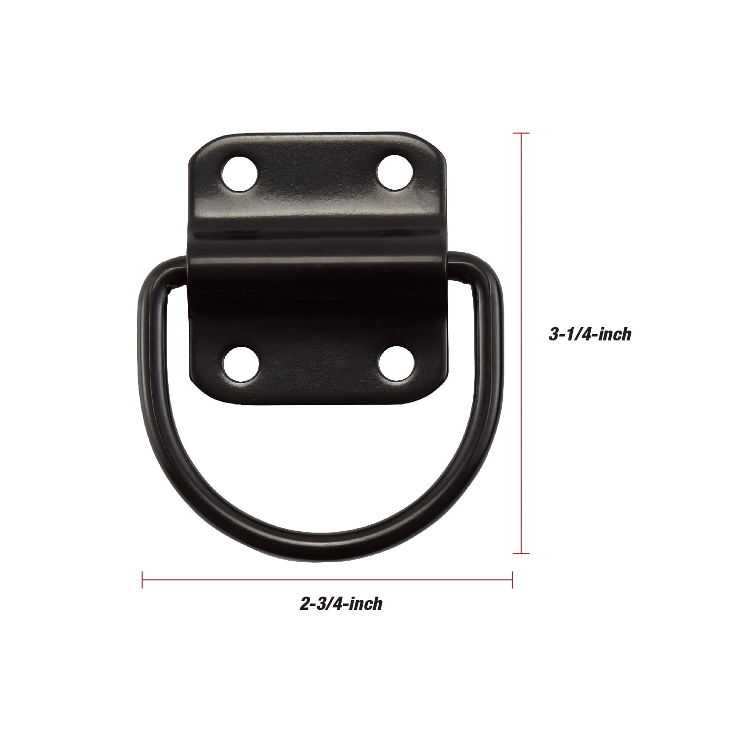 Hyper Tough Steel D-Rings Tie-Down Anchor with Screws and Bolts, 3,000 lb Working Load Limit, 4-Pack