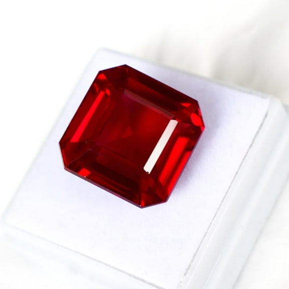 Mogok Red Ruby Radiant Cut Gemstone Faceted Ruby Gem 19 to 21 Ct Blood Red Ruby Ring & For Making Jewelry