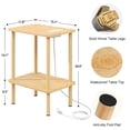 thumbnail image 2 of Mesa auxiliar Apicizon de 2 niveles, natural, con puertos de carga USB, 2 of 9