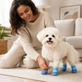 thumbnail image 5 of Dog Outdoor Shoes, Anti-Slip Waterproof Soft Sole Durable Boots, Comfortable Protective Paw Wear for Hiking Walking All Season All Breeds Blue S, 5 of 8