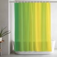 thumbnail image 4 of Green and Yellow Ombre Shower Curtain, Minimalist Gradient Striped Texture Waterproof Shower Curtain Set with 12 Hooks Lightweight Bath Curtains Fabric Bathroom Decor 48x72 Inches, 4 of 9
