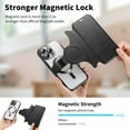 thumbnail image 5 of for iPhone 13 Pro Max Wallet Case with Camera Lens Protector Film, Clear Magnetic Phone Cover Compatible with Mag-Safe Charging, RFID Blocking PU Leather Case with Card Holder Flip Kickstand, Black, 5 of 11