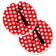 thumbnail image 1 of ""Caroline'S Treasures Monograma De La Letra A - Lunares Rojos Y Negros Juego De 2 Posavasos Para Coche Cj1012-Acarc 2,56 Multicolor"", 1 of 1