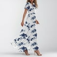 thumbnail image 6 of UoCefik Floral Maxi Dresses for Women 2025 Summer Elegant Flutter Sleeve Long Flowy Dresses Trendy V Neck Garden Party Dress Royal Blue XS, 6 of 8