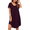 Cherry Red, variant on Womens Nightgown Soft Pleated Sleepshirt Short Sleeve House Mumu Dress, S-3XL