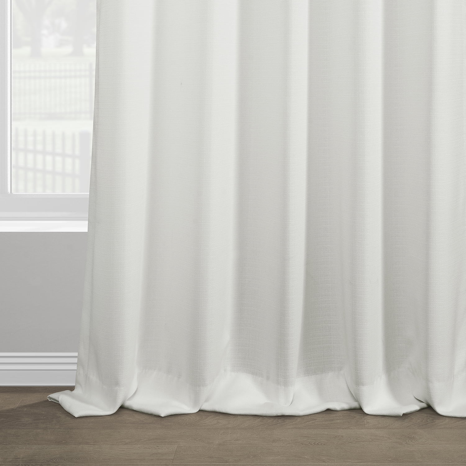 HPD Half Price Drapes Magnolia Off White Italian Faux Linen Room Darkening Curtains with Rod Pocket - 1 Panel - Window Curtains for Living Room & Curtains for Bedroom, 50W X 84L