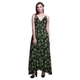 thumbnail image 1 of Bimba Leaves Ladies Printed Resort Maxi DrawstringDressSpaghetti Strap Beach Wear-Medium, 1 of 6