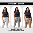 thumbnail image 3 of Paquete de 3 pantalones de chándal Common Stitch para mujer, pantalones de chándal acogedores para mujer, pantalones de yoga de forro polar para mujer (disponibles en Plus), 3 of 7