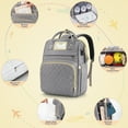 thumbnail image 5 of Diaper Bag for Baby Boys & Girls, Large Capacity Multifunctional Baby Bag with Insulated Milk Bottle Pocket, Stroller Straps, USB Charging Port, Waterproof Travel Changing Bag for Mom & Dad, Gray, 5 of 7