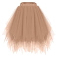 thumbnail image 3 of Idoravan Look！Womens Dresses Tulle Tutu Skirts for Women Ladies' Star Spring/Summer High Waist Puff Skirt Cake Half Length Skirt Mesh Yarn Skirt Rose Gold Free Size, 3 of 3
