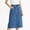 Skirts-289Blue, variant on Jean Skirts for Girls High Waisted Midi Skirt Elastic Waist with Pockets Casual Skirt Modest Skirt Frayed Hem A-Line Bak to School Skirt Daily Wear Blue 6-7Years