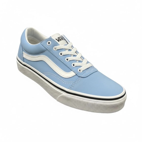 Vans Ward Little Girls Canvas Casual Sneakers Size 12 Light Blue-Silver Low Top