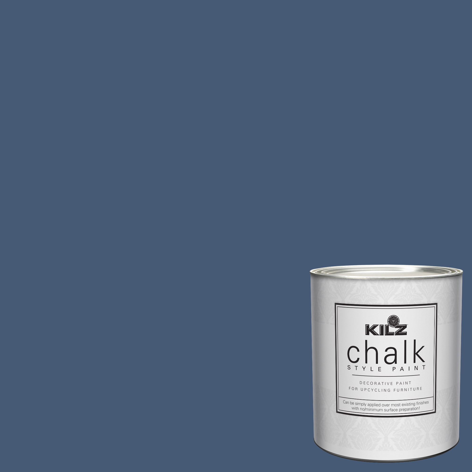 KILZ Chalk Style Paint, Interior, Ultra Flat, Authentic Navy, 1 Quart
