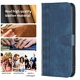 thumbnail image 6 of SaniMore Case for iPhone 15 Pro (6.1" 2023), PU Leather Wallet with Card Slots Cash Pocket Magnetic Closure Flip Kickstand Shockproof TPU Full Body Protective Business Shell, Blue, 6 of 6